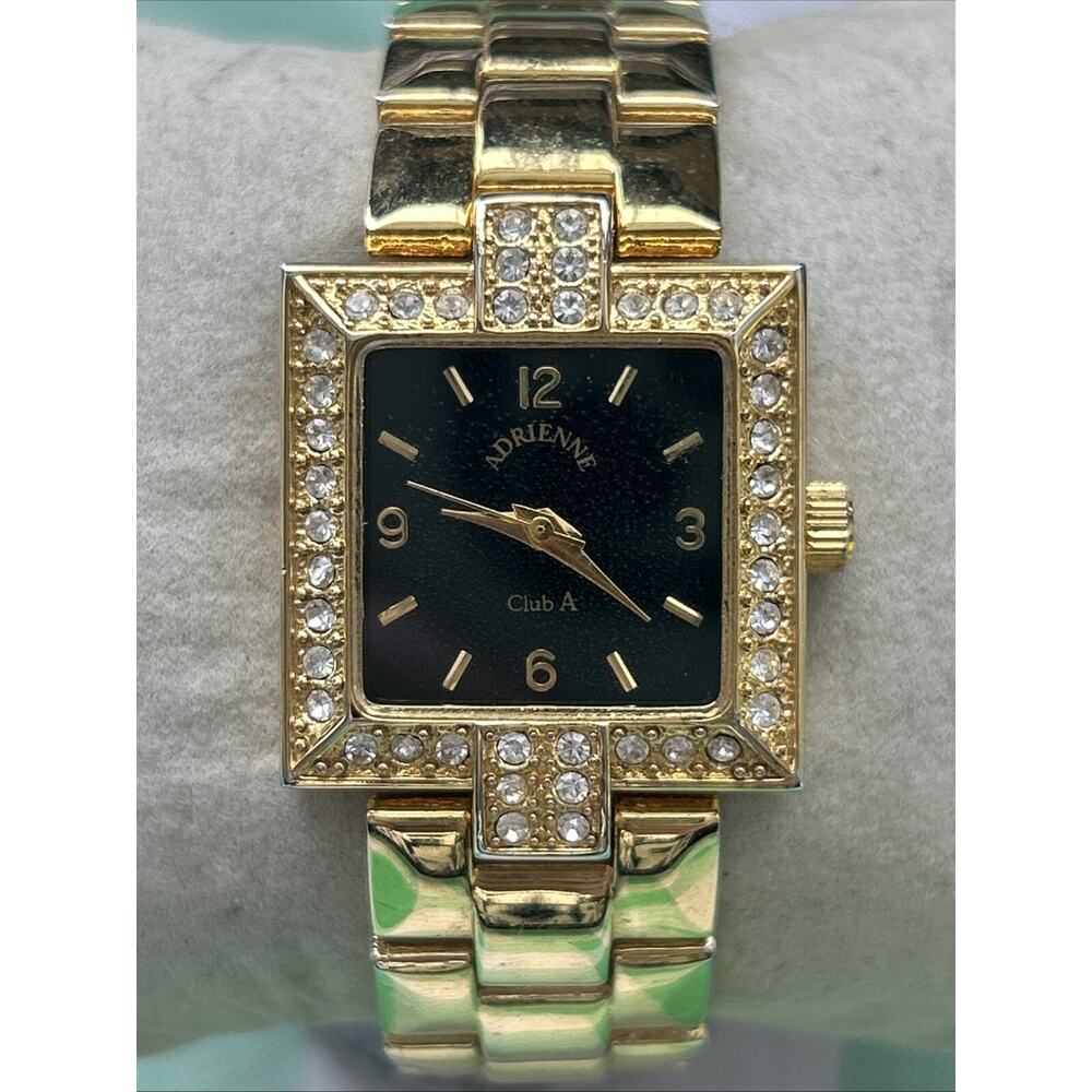 Adrienne Gold Tone Black Dial Women’s Quartz Watch